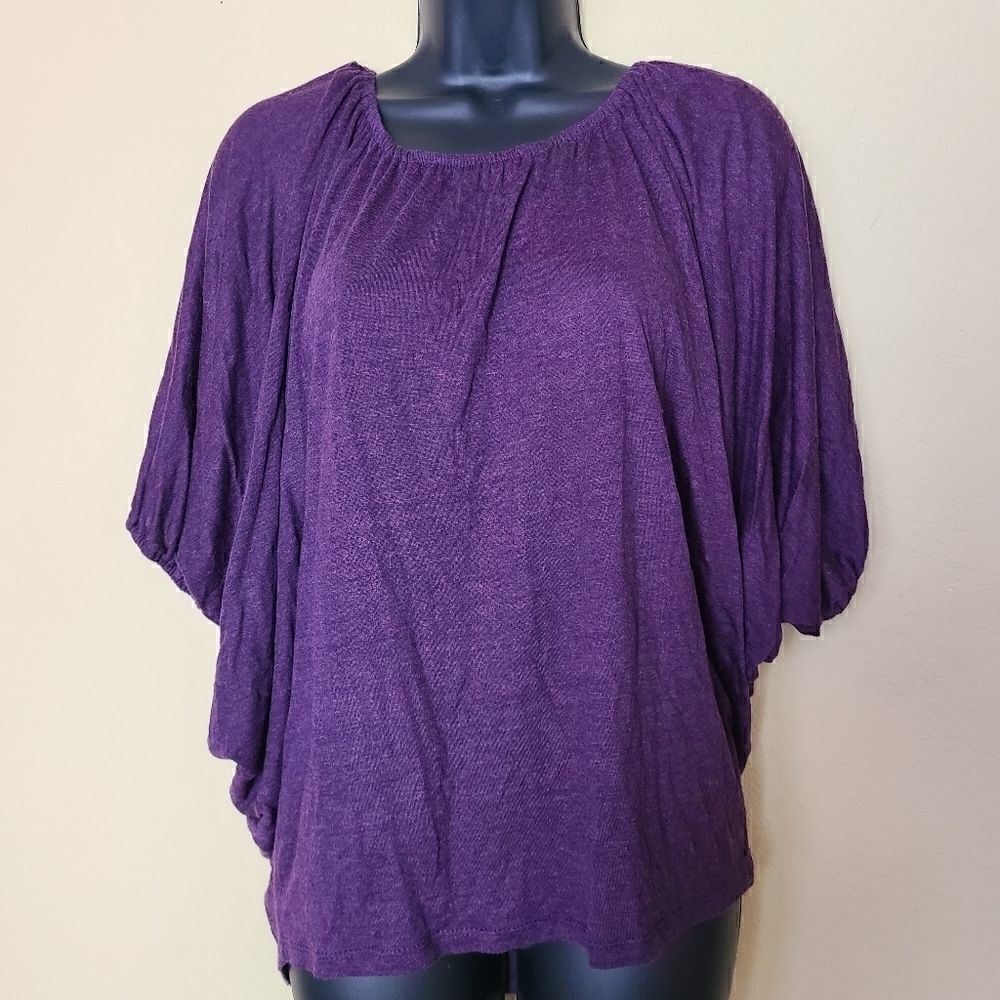 Costa Blanca Purple Bagwing Sleeve Top